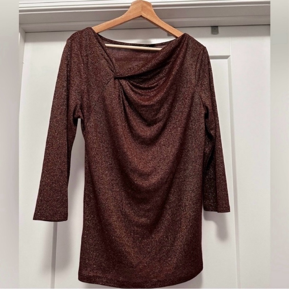 💛🤎 NWT! Bronze Metallic THE LIMITED Top - Size Large